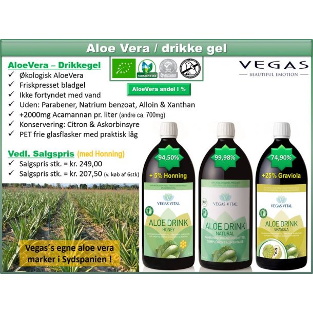 Aloe Vera Drink kb 6 betal for 5 Drikkegel Natural